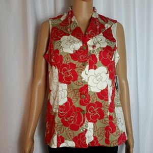 NWT/DORBY Floral Women's Blouse Size 8 -z